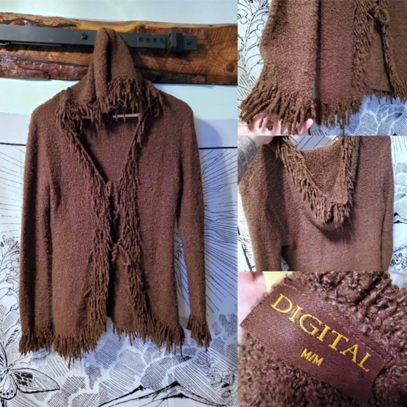 Vintage Fairycore/Goblincore Brown Cardigan - Picture 1 of 1